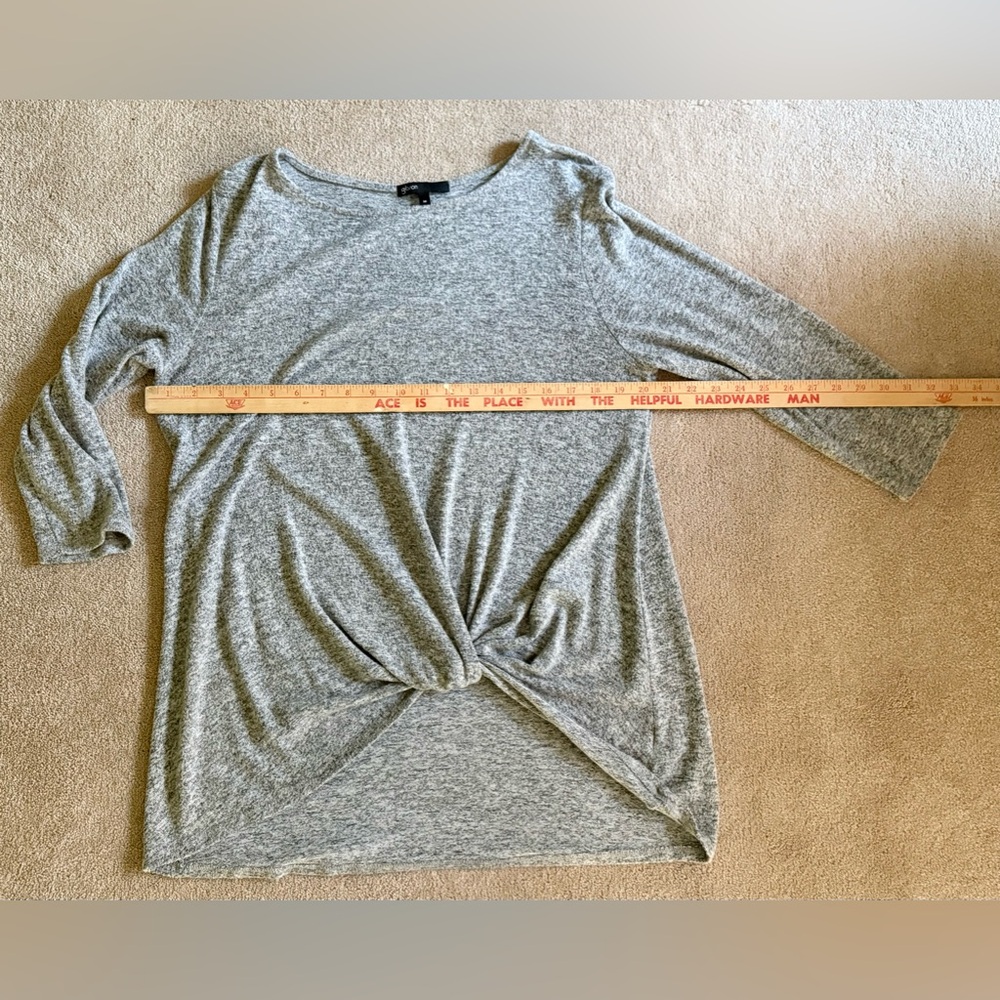 Gibson, Super Soft Knotted Front Pullover, scoop neck, Size M
